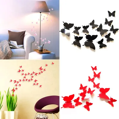 $2.63 • Buy 12Pcs PVC 3D Decorative Three-Dimensional Glossy Butterflies Wall Art Sticker