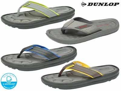 £11.99 • Buy Dunlop Mens Flip Flops Toe Post Memory Foam Comfort Sandals Sports Beach Sliders