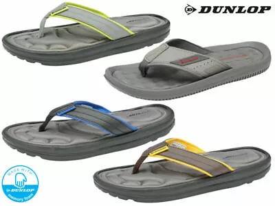 Dunlop Mens Flip Flops Toe Post Memory Foam Comfort Sandals Sports Beach Sliders • £14.95