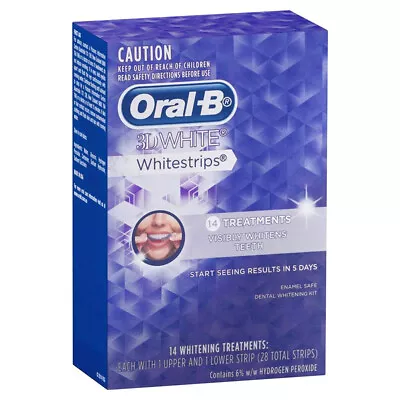 $37 • Buy 14pc Oral B 3D White Whitestrips Teeth Whitening Stain Removal Treatments Strips
