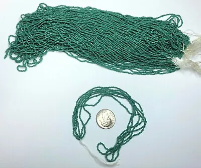 Antique Micro Seed Beads-18/0 Greasy Opaque Aquamarine Sea Green Hanks-2 Grams • $6.25