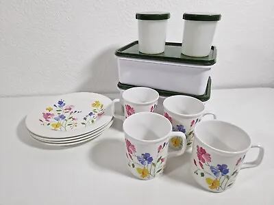 Melamine Camping Picnic Set Vintage Mala Plates Mugs Sandwich Tubs Set Of 4 • £24.99