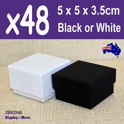 $38.60 • Buy Ring Box JEWELLERY Gift Case | 48pcs BULK 5x5cm | PLAIN Black White | AUS Stock