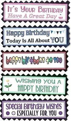 5 HAPPY BIRTHDAY Greeting Card Craft Scrapbook Sentiment Message Banners  • £1.49