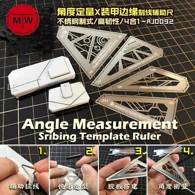 $10 • Buy Angle Measurement Scribing Template Ruler Model Building Tools 4in1