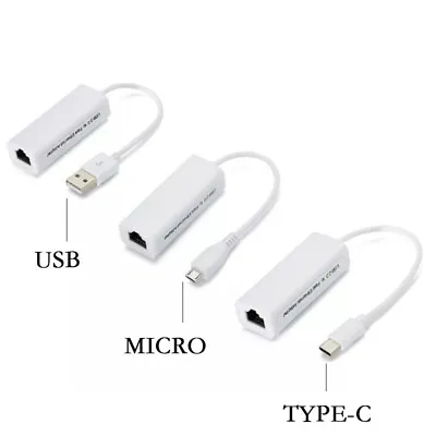 Micro USB Type C To RJ45 Ethernet LAN Network Card Cable Adapter Hub PC Laptop • $3.99