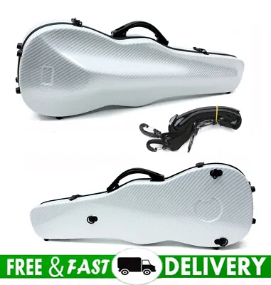White Violin Case 4/4 Full Size Carbon Fiber Hard Violin Case Violin Backpack • $107.38