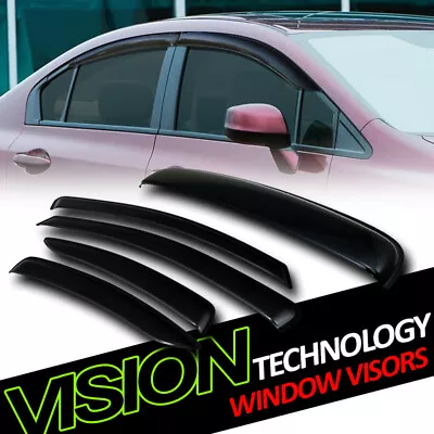 Sun Rain Wind Window Visors+Moonroof Roof Deflector For 04-12 Mitsubishi Galant • $45