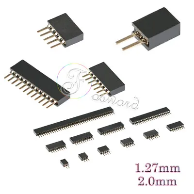 £1.67 • Buy 1.27mm 2mm Pin Female Header Double/Single Row 2- 40Pin For PCB Arduino Strip