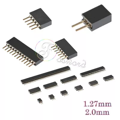 1.27mm 2mm Pin Female Header Double/Single Row 2- 40Pin For PCB Strip • £1.79