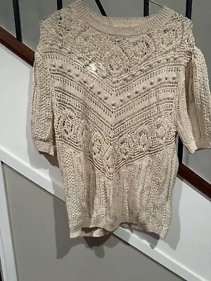 Zara Ladies Crochet Knit Top  Size Medium   Brand New Without Tags • $36