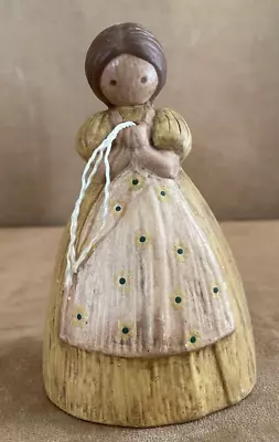 1990 Vintage Folk Art String Holder Keeper Dispenser Female Yellow Clasp Hands • $32.50