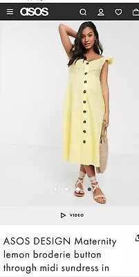 $30 • Buy Asos Maternity Dress Cotton Yellow Size 10