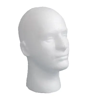 Male Wig Display Mannequin Head Stand Model Styrofoam Foam White • $27.91