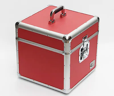 £48.49 • Buy 12  Red LP Vinyl Record Aluminium DJ Flight Carry Case Holds 100 Tough Strong