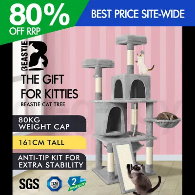 $99.95 • Buy BEASTIE Cat Tree Scratching Post Scratcher Tower Condo House Furniture Wood 161