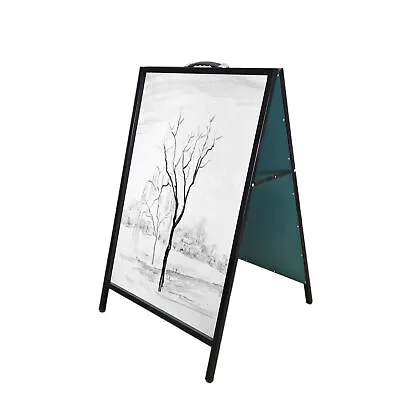 Dry Erase White A-Frame Board Metal Menu Board Sidewalk Sign Advertising Outdoor • $79.59