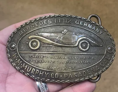 Vintage MERCEDES BENZ GERMANY Belt Buckle Minted Brass W.M. MURPHY CO. Pasadena • $28.04