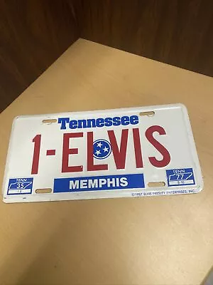 Elvis Tennessee Memphis Metal 1987 License Plate 1 Presley Enterprises New • $16.99