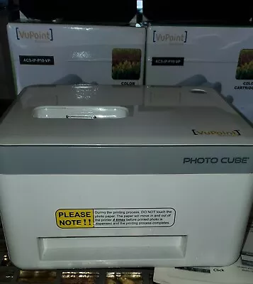 VUPOINT SOULUTIONS PHOTO CUBE COMPACT PHOTO PRINTER With 2 New Color Cartridges • $45