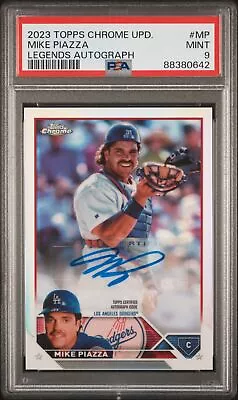 2023 Topps Chrome Update Chrome Legends Autograph #MP Mike Piazza PSA 9 • $150