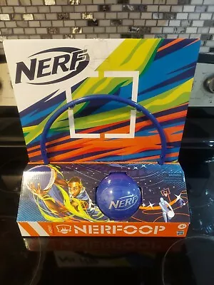 NERF NERFOOP The Classic Mini Foam Basketball And Hoop Hooks On Doors BLUE NEW • $25