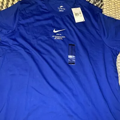 NWT Nike Sportswear Big Swoosh Men's Blue T-Shirt Sz XXL DZ2881 $35 • $24.97