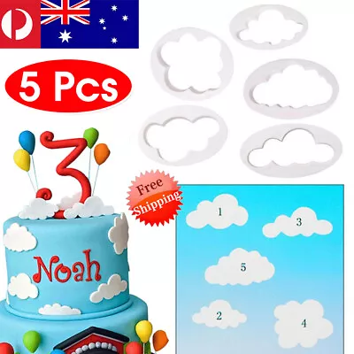5Pcs Cookie Clouds Cutters Fondant Cake Cutter Baking Biscuit Decorating Mould • $4.18