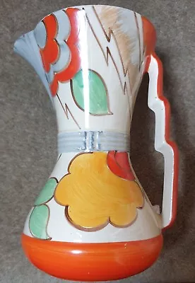 Wade Heath 1930s Art Deco Jug Vase Orange & Yellow In A Clarice Cliff Style • £50