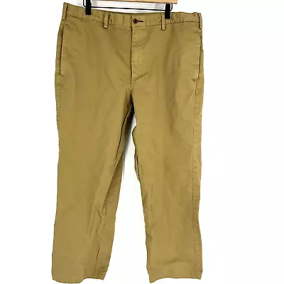 Orvis Pants Size 40x29 Mens Khaki Chino Riverside Cotton Flat Front Twill Pocket • $35.99