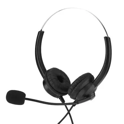 Office Call Center Headset RJ11 Telephone Wired Microphone Head Phone NDE • £12.82