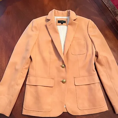 NWOT J.Crew Sample Camel Wool Blazer Jacket W/ Sequin Collar Accent Size 6 • $125