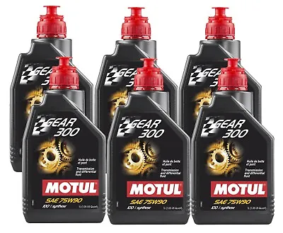 Motul 6 Liter Gear 300 75W90 100% Synthetic Gearbox And Differential Oil 6 X 1L • $111.95