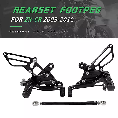 Black Rear Set Foot Pegs Brake Rearset For Kawasaki Ninja ZX6R 2009-2020 ZX636 • $100