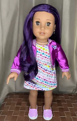 American Girl 18  Doll Truly Me #86 Purple Hair EUC Pierced Ears With Meet HTF • $199