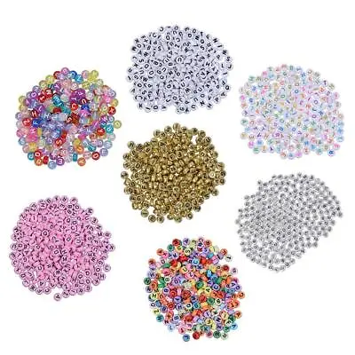 200 Pieces Colorful Acrylic Beads Charm Alphabet And Letters Small Beads For • £6.14