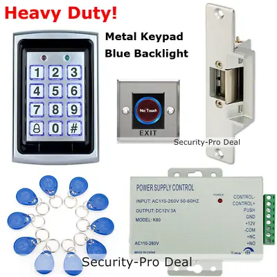 £70.44 • Buy 125KHz RFID Card &Password Door Access Control+Electric Strike Lock+IR Exit
