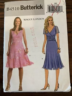 Butterick 4510 Dress Wrap Tucked Maggy London 14 16 18 20 Uncut Pattern • $3.67