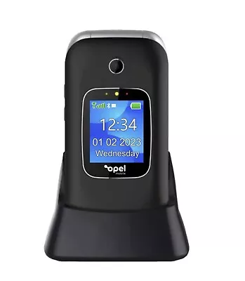 Seniors Opel FlipPhone 6-4G BIG BUTTON Flip Phone Black UNLOCKED-Easy To See+Use • $119.99