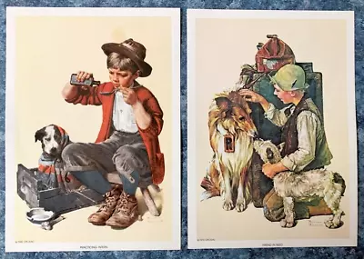 NORMAN ROCKWELL 5x7 Lithograph Prints '82 Practicing Intern '72 Friend In Need • $5.35