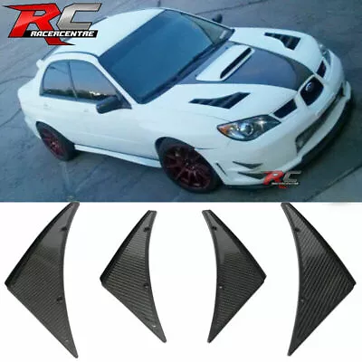 Universal Front Bumper Lip Splitter Fins Spoiler Canards Carbon Fiber Print PU • $13.99