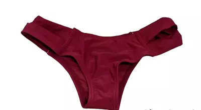 Zaful Womens Size 6 Burgundy Strappy Open Sides Beach Swimwear Bikini Bottom • $15.21