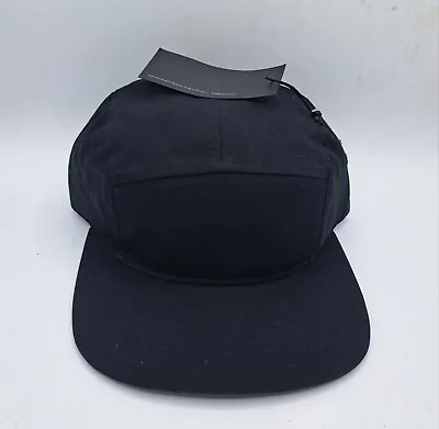 Solid Black 5 Panel Men's Hat Cap • $19.99