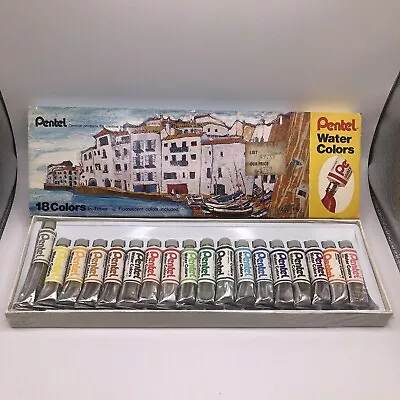 Vintage Pentel Water Colors 18 Tubes  ARTIST PAINT Sealed New Old Stock Art • $29.99