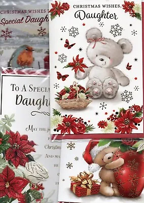 Daughter Christmas Card Traditional And Cute Designs Size 20cm X 14cm • £1.79