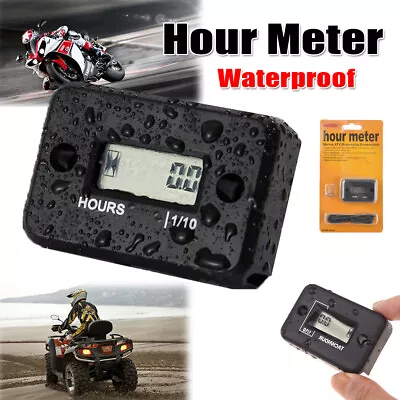 Waterproof Digital Hour Meter Marine Motorcycle Dirt Ski Snowmobile Gas Engine • $9.99