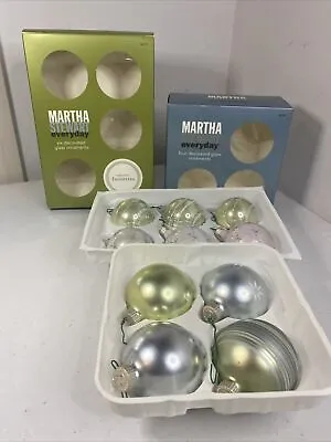 Martha Stewart Everyday 10 Glass Globe Christmas Ornaments  First Snowfall  • $17.99