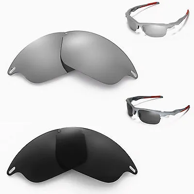 New Walleva Polarized Black + Titanium Lenses For Oakley Fast Jacket • $26.99