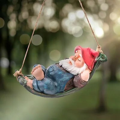 £9.95 • Buy Garden Hanging Gnome Ornament Statue Waterproof Resin Decoration Decor Gift