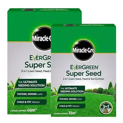 Miracle Gro Super Hard Wearing Grass Seed Food Garden Front & Back Lawn 1kg-2kg • £8.45